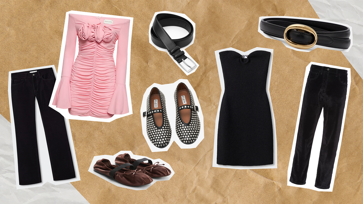 Must buy winter wardrobe items including stylish dresses, pants, and accessories featured in this image.