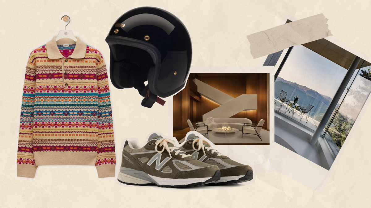 financial director recommended christmas gifts featuring a colorful sweater, helmet, shoes, and modern decor.
