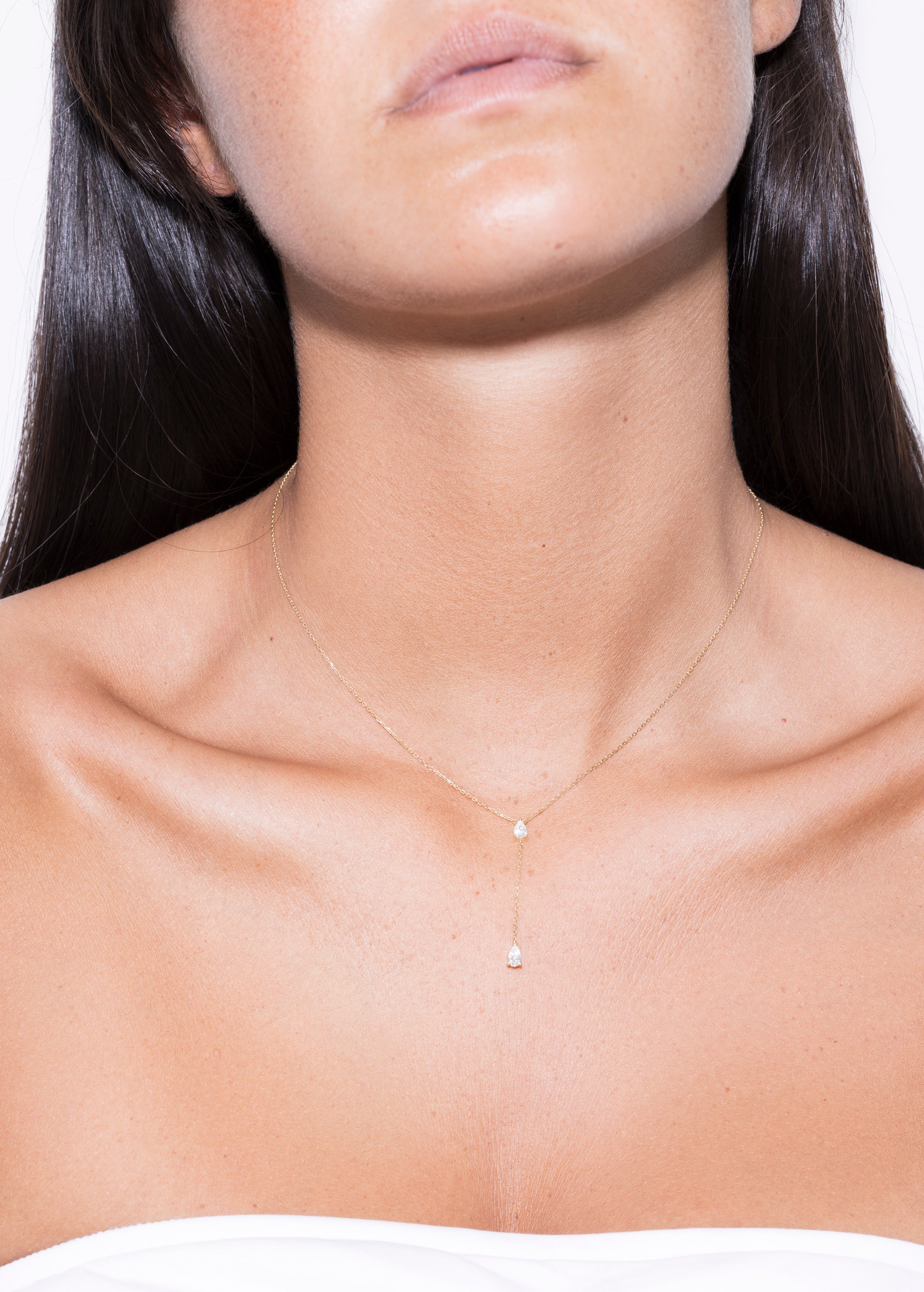 colier two diamond linked 18k