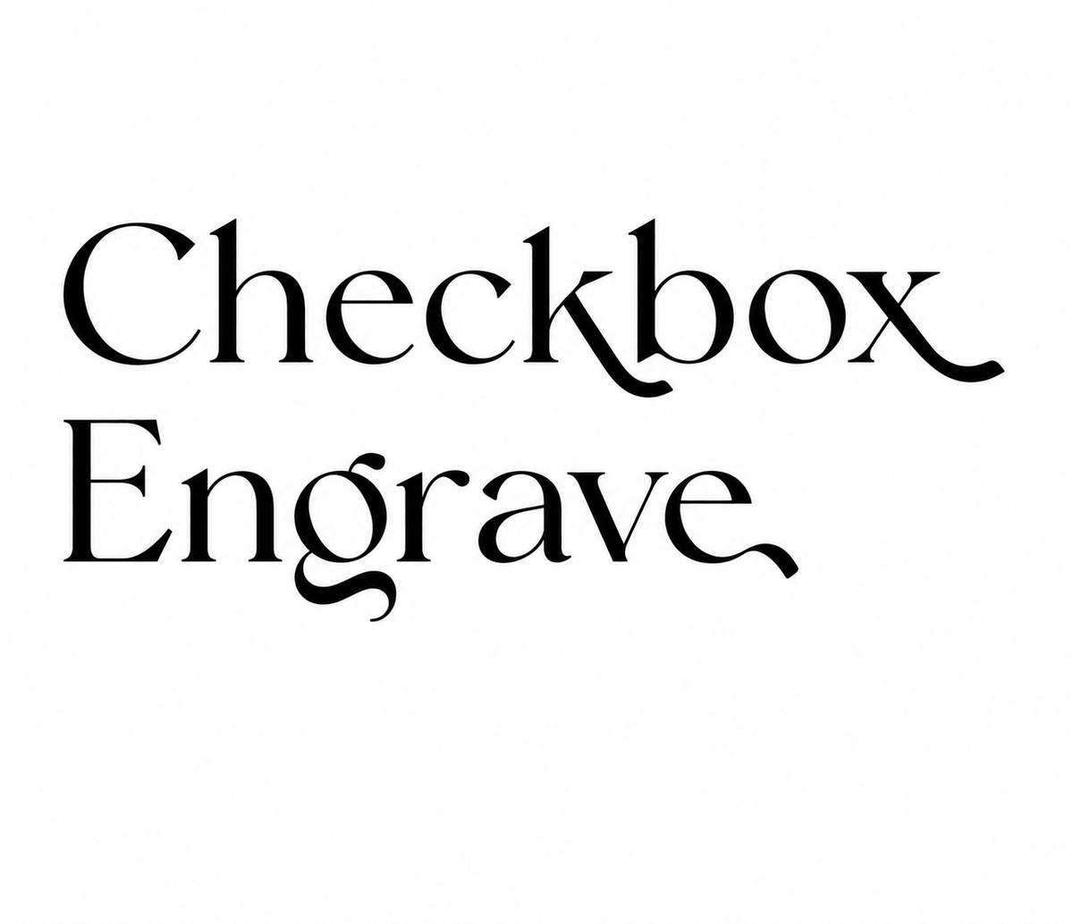 Engrave label with green checkmark indicating engraving option selected, displayed on white background