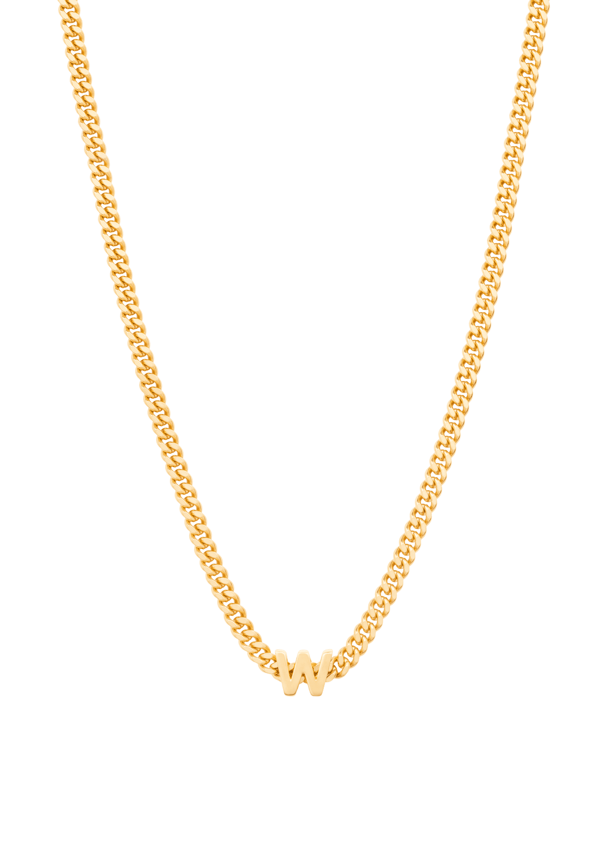 alphabet necklace with pendant W Necklaces
