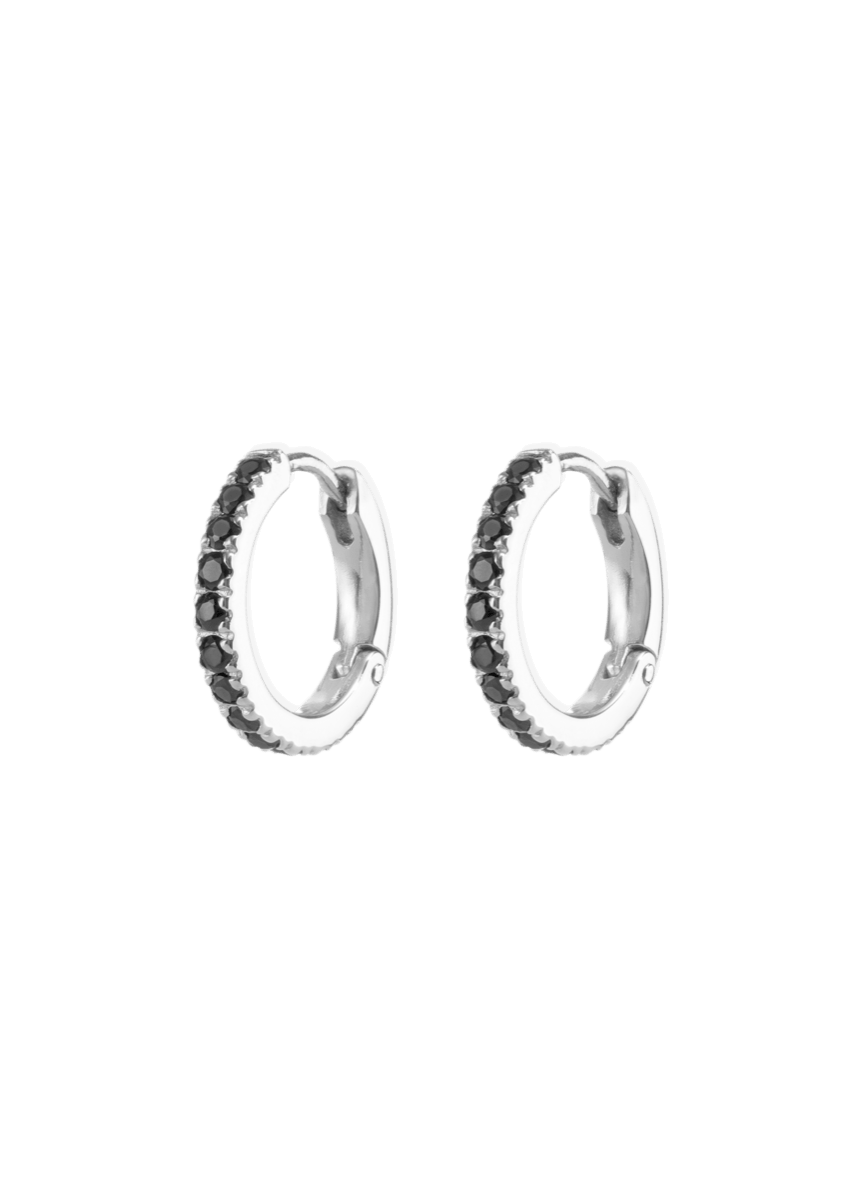 amina black huggies Earrings