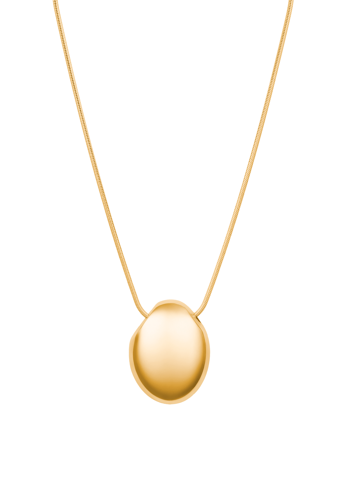 Handmade elegant Chéri necklace featuring a unique gold pendant on a delicate chain.