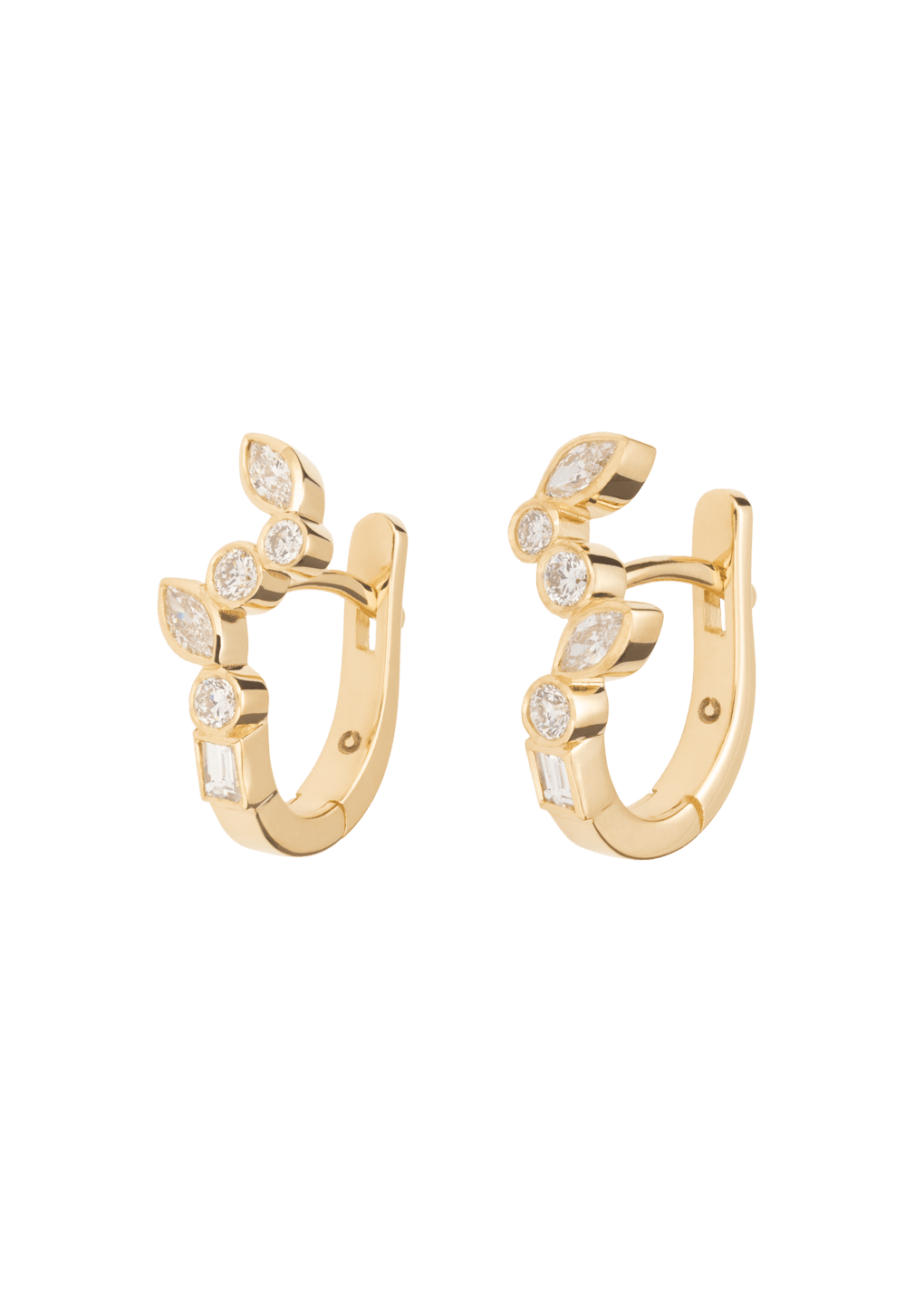 Dancing diamond huggies 18k Earrings