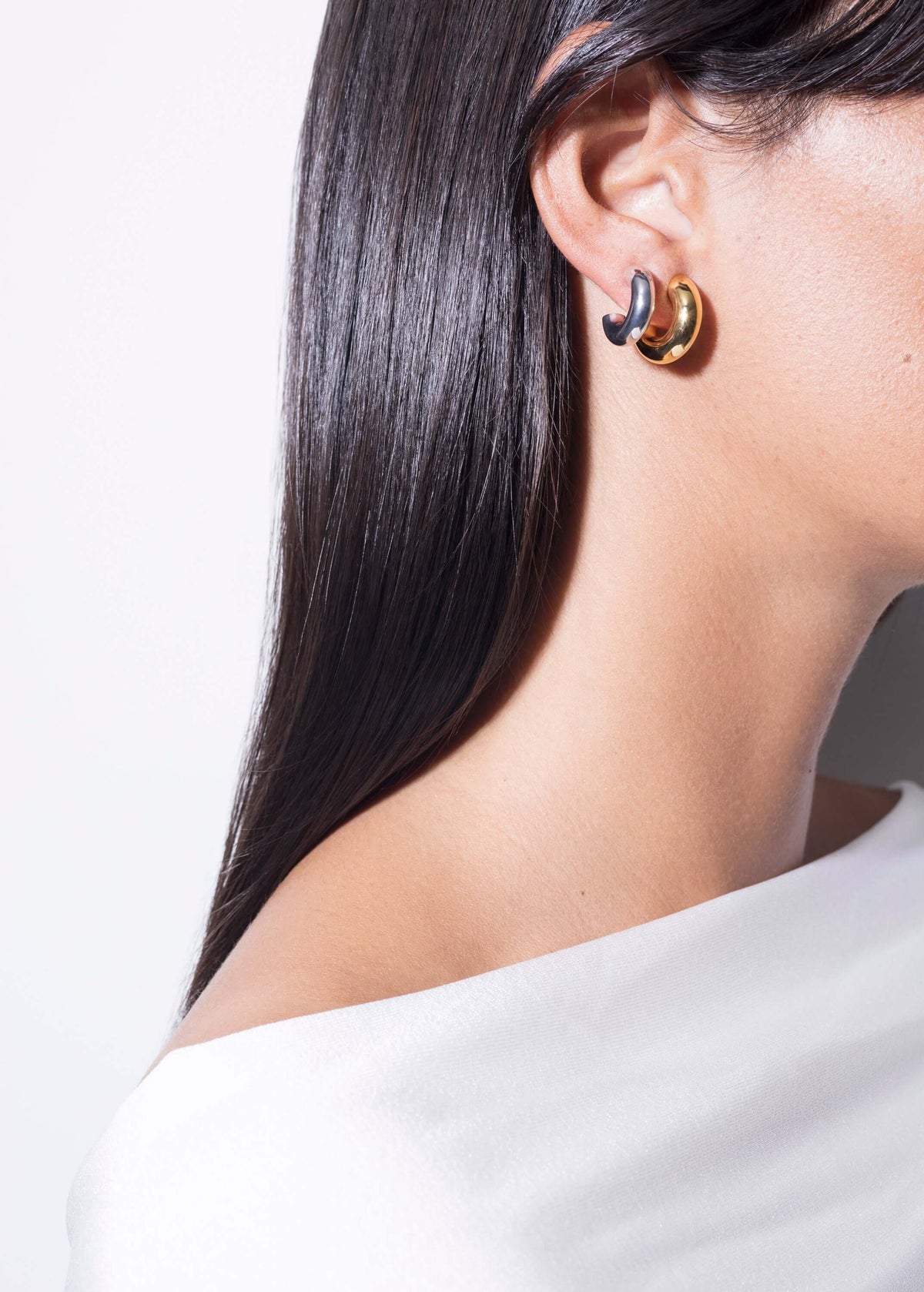 Francis Two Tone Stacked Earrings Earrings
