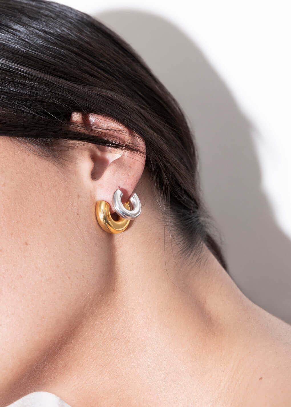 Francis Two Tone Stacked Earrings Earrings