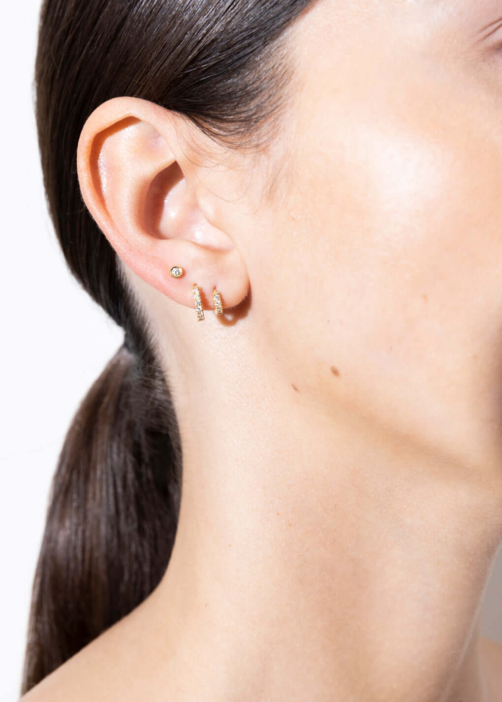 Salt 5 mm hoop 18k diamonds Earrings
