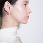 model wearing tereza huggies in silver