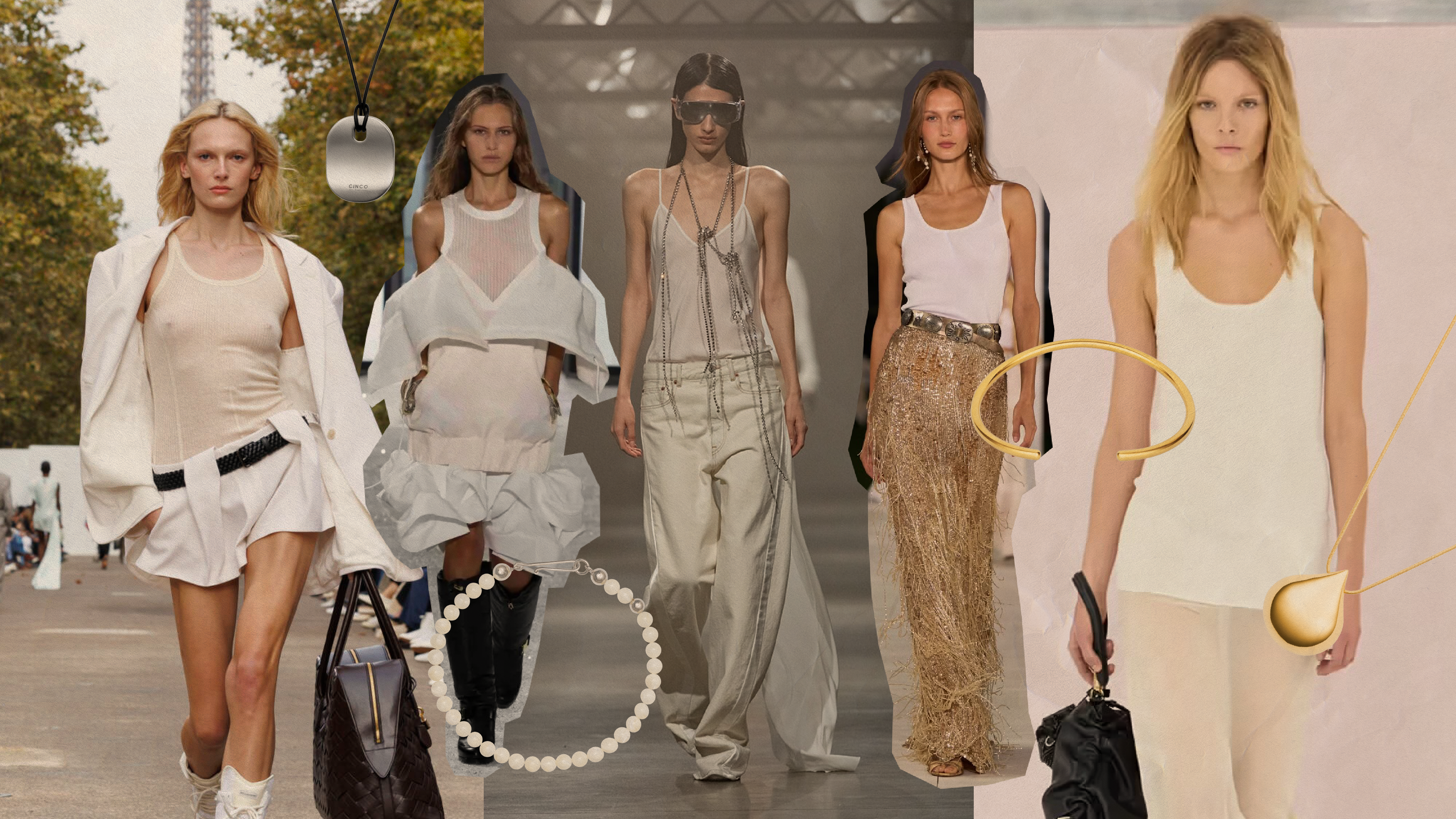 white tank tops: spring/summer 2025 trend & the best necklaces to match