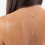 model wearing aimee necklace in gold