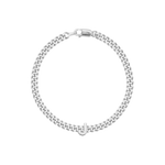 kids bracelet with letter J in silver