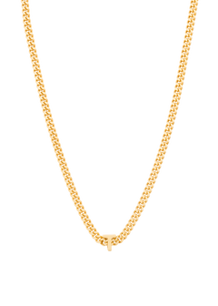 alphabet necklace with pendant T in gold