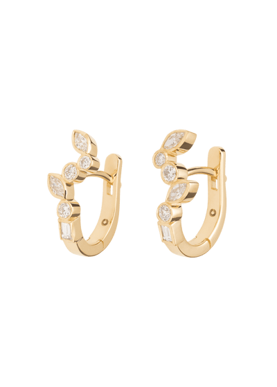 Dancing diamond huggies 18k Earrings