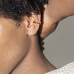 model wearing lauren earring in gold