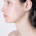 model wearing norma earrings turquoise in gold