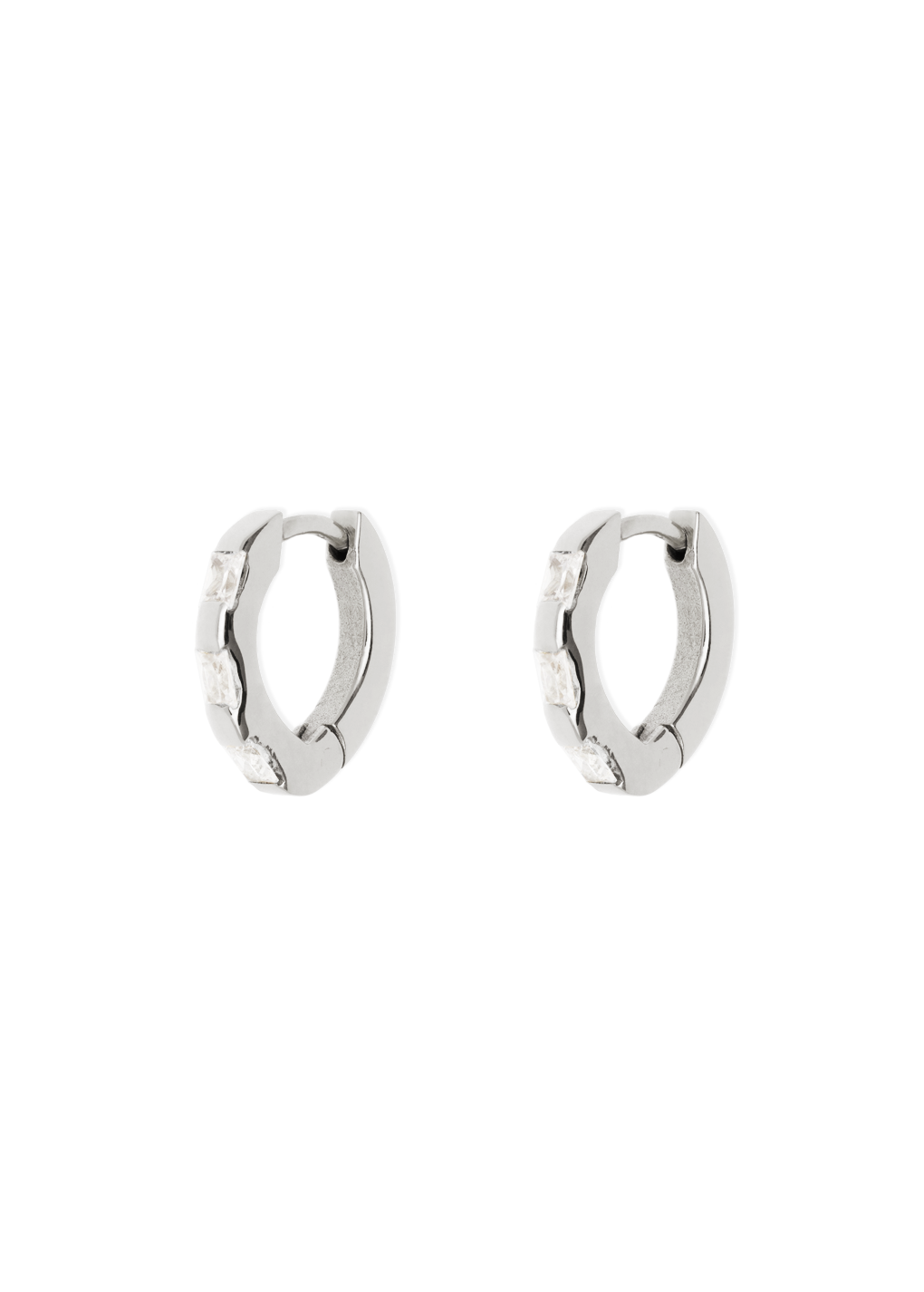 norma earrings white in silver