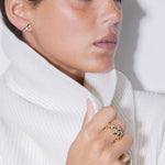 spheres diamond ring 18k